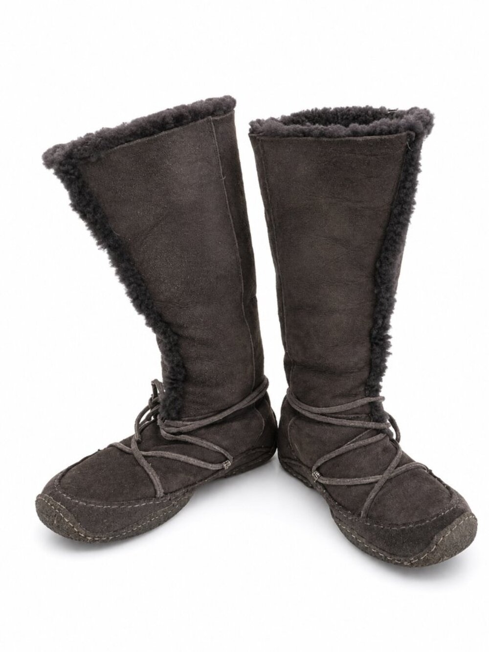 Sorel Kaska Shearling Tall Winter Boots Womens 9 Brown Suede Cozy Boho